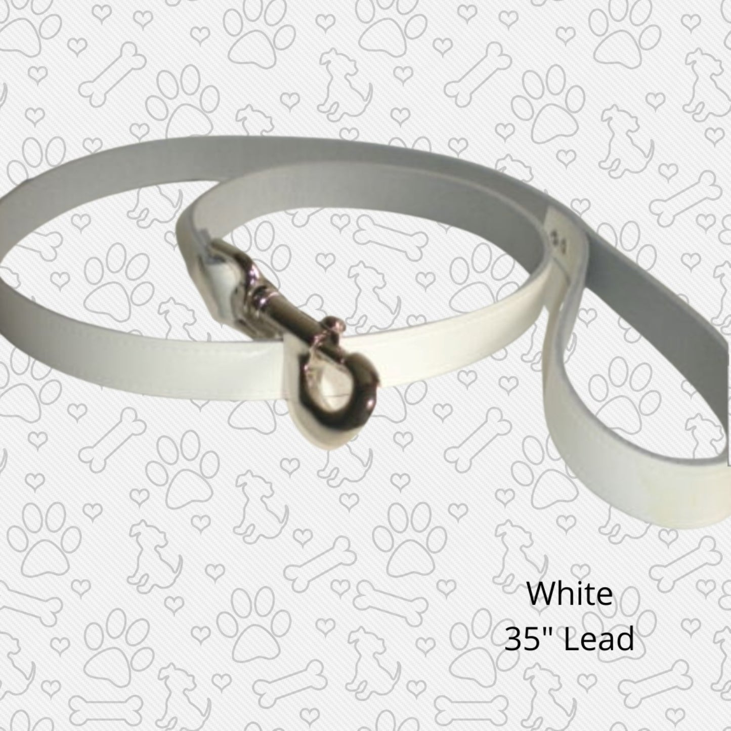 optional 35 inch white leather lead