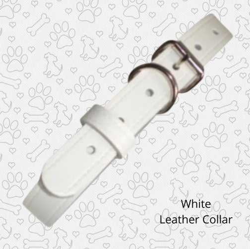 White leather collar
