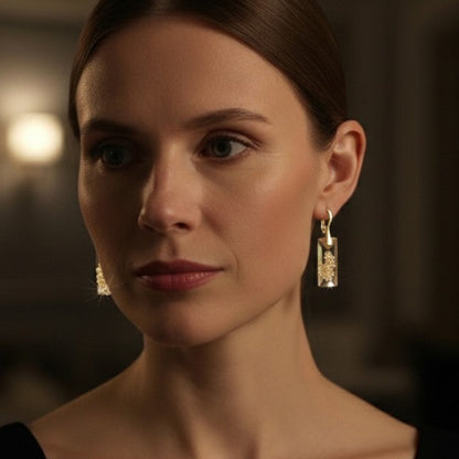 Growing Crystal Drop Earrings – Gold Plated Sterling Silver Leverback