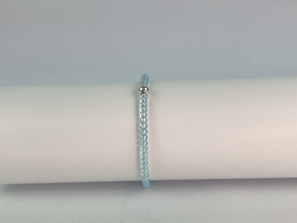 blue stacking bracelet, elasticated bracelet with paie blue glass beads