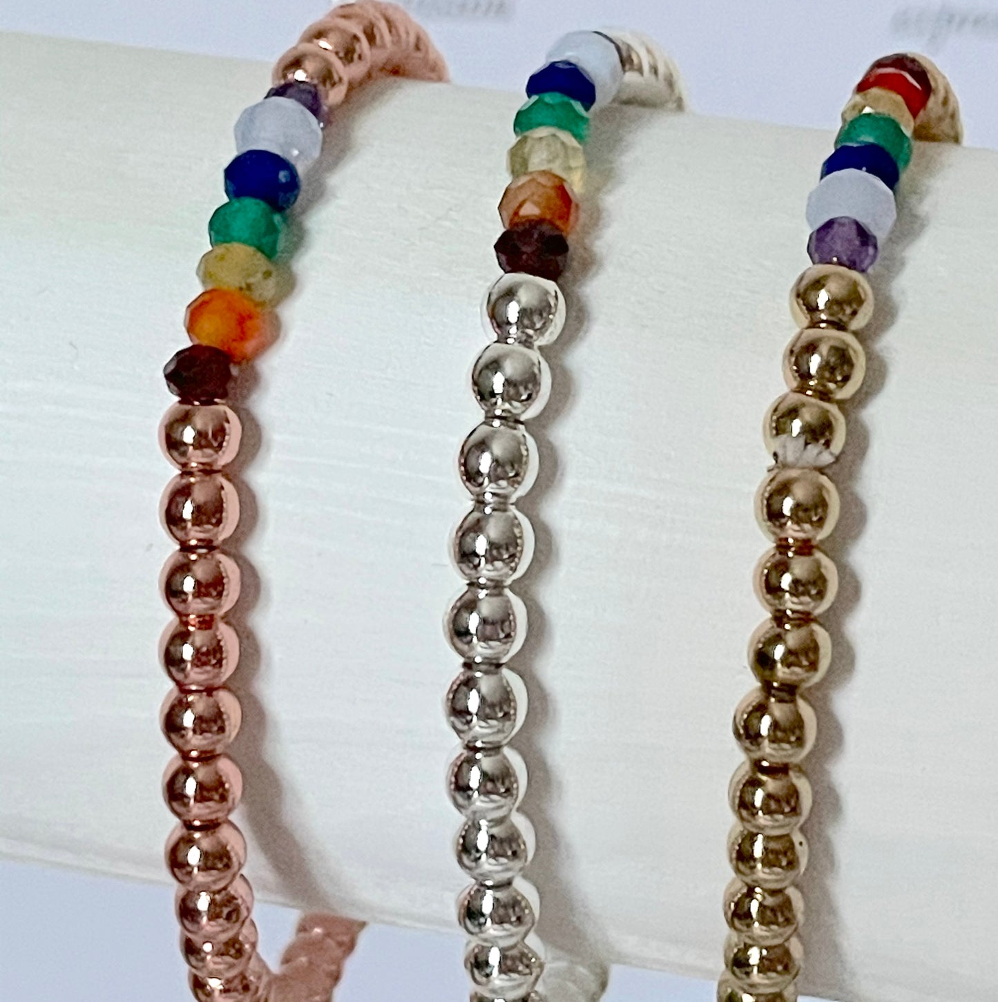 3  Chakra Beaded Bracelets