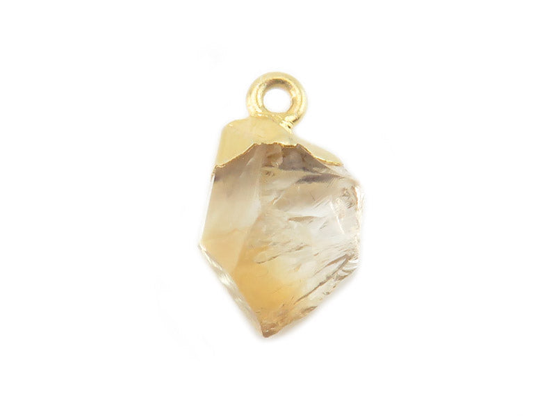 Raw crystal citrine with sterling silver gold plated tip