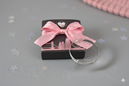  sterling silver expandable baby bracelet features a delicate diamond-cut chevron pattern 