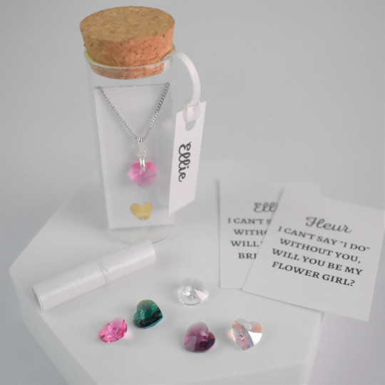 Bridesmaid Proposal Crystal Pendant - Message in a Bottle