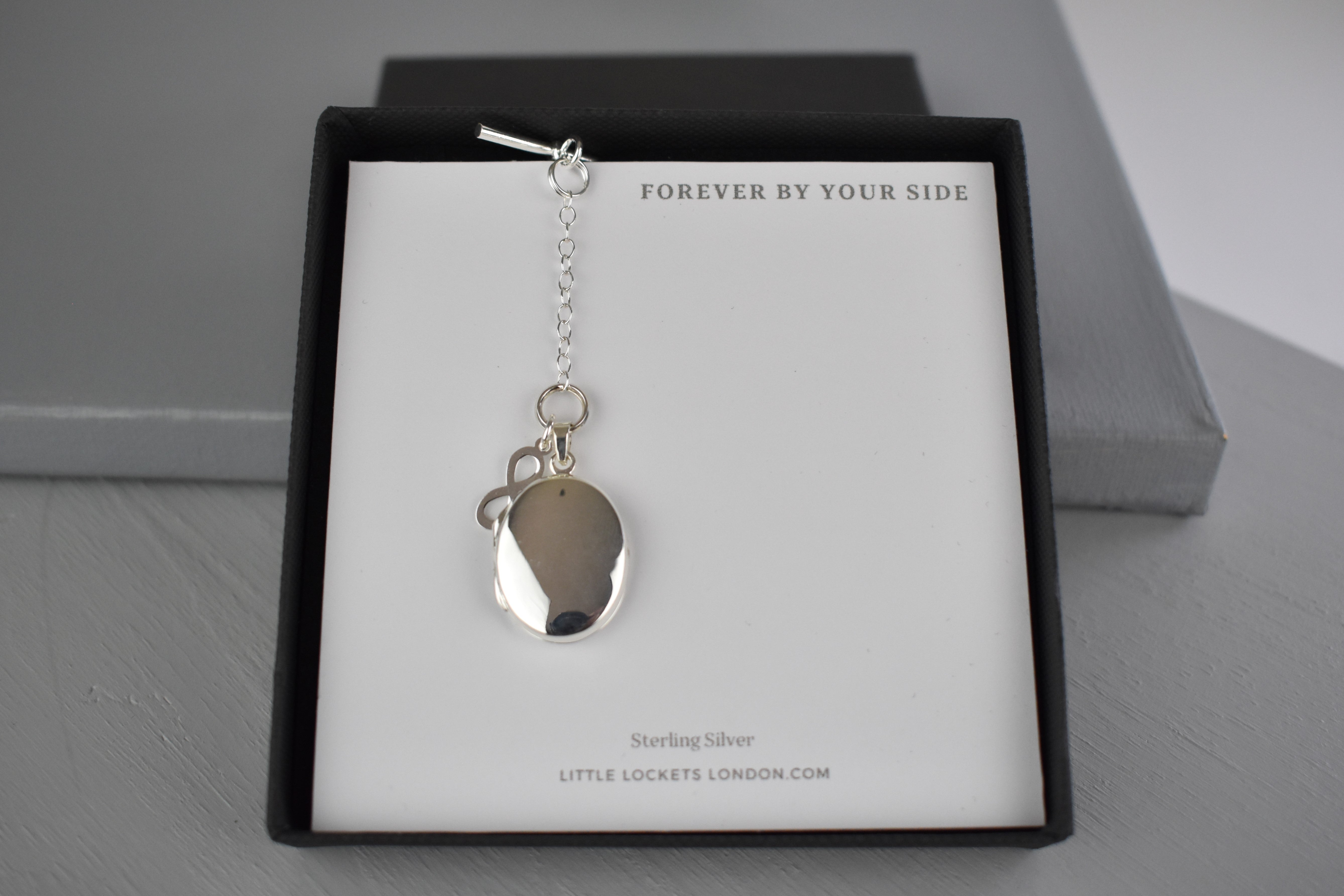 Sterling Silver Photo Locket with Infinity symbol – Little Lockets London