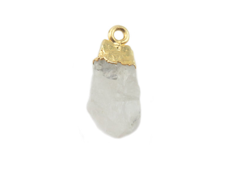 raw moonstone crystal with sterling silver gold plated tip