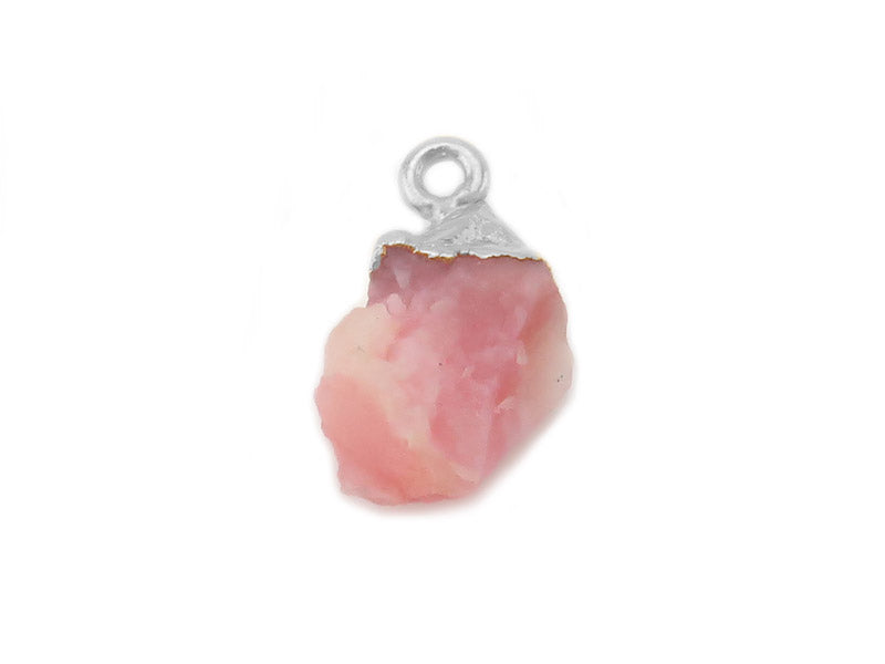 pink opal raw crystal with sterling silver tip