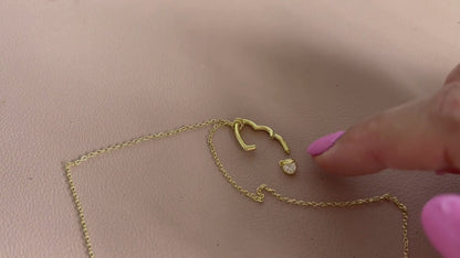 Gold Plated Hinged Heart Necklace – Add Your Birthstone