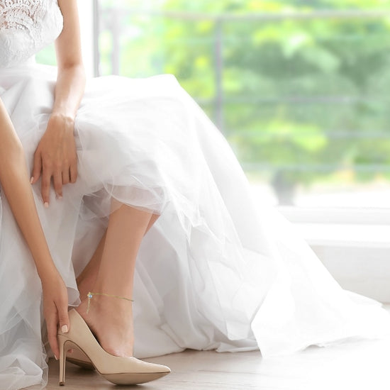 Bridal anklet wedding jewellery with extender chain and charm