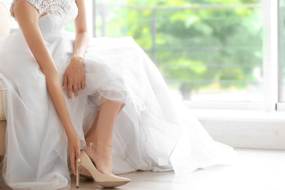 Bridal anklet wedding jewellery with extender chain and charm