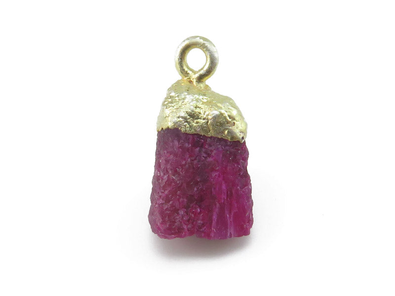 ruby raw crystal with gold plated sterling silver tip