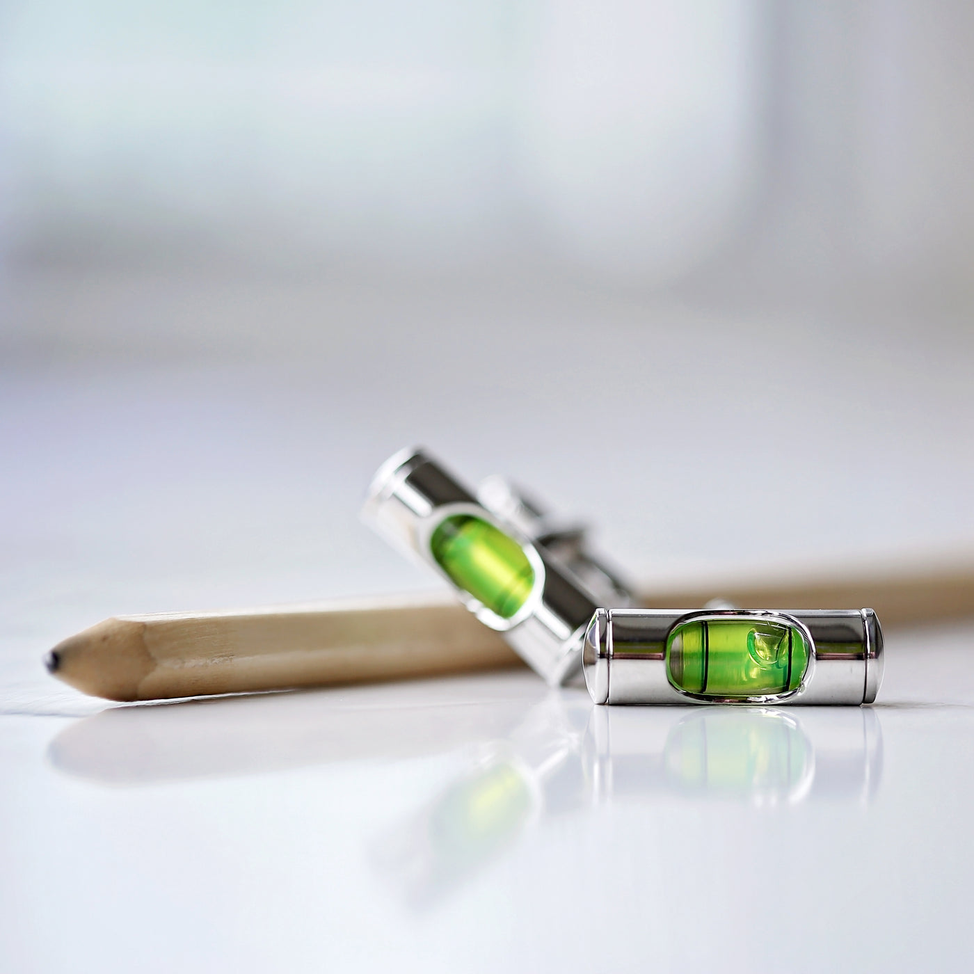 spirit level cufflinks, liquid inside so bubble moves