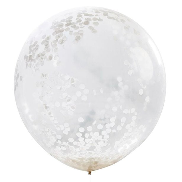 giant white confetti balloon