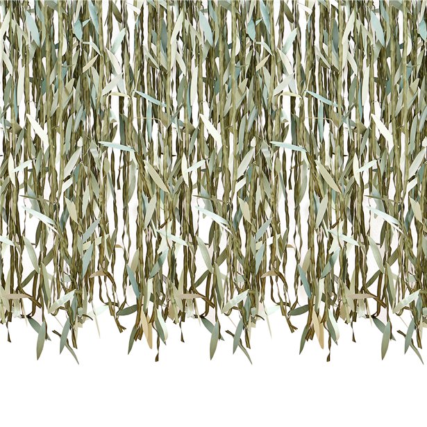 green leaf ribbon backdrop