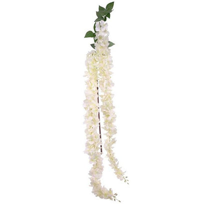 cream long wisteria with stem and touch of greenery