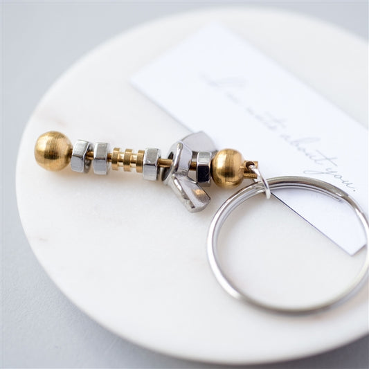 Nuts key ring with message reading "I'm nuts about you"