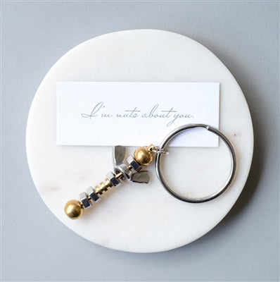 Nuts key ring with I'm nuts about you note