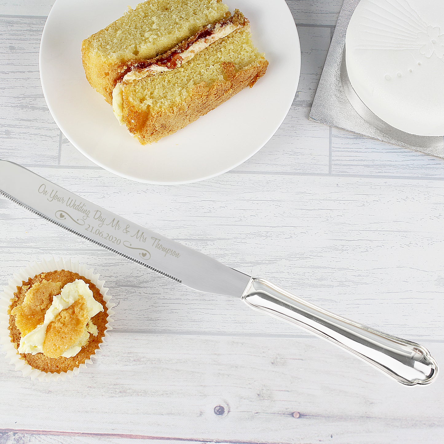 engraved cake knife