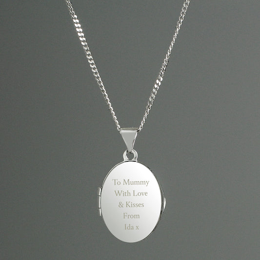 sterling silver locket with own message engraved on the front