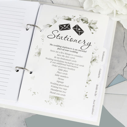 Stationery checklist in wedding planner