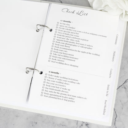 12 and 6 months checklist from wedding planner