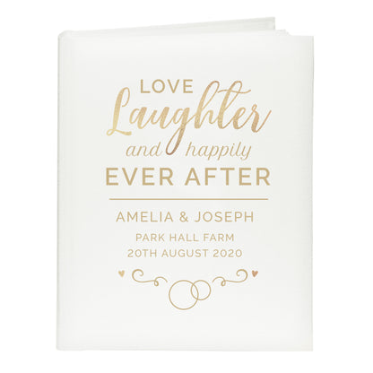 love, laughter and happily ever after personalised wedding album