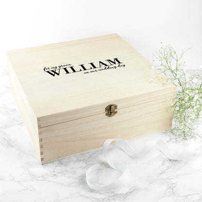 gift box for groom personalised with name