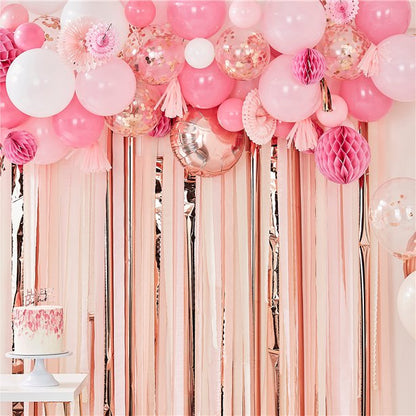 Balloon garland kit in pink blush with rose gold
