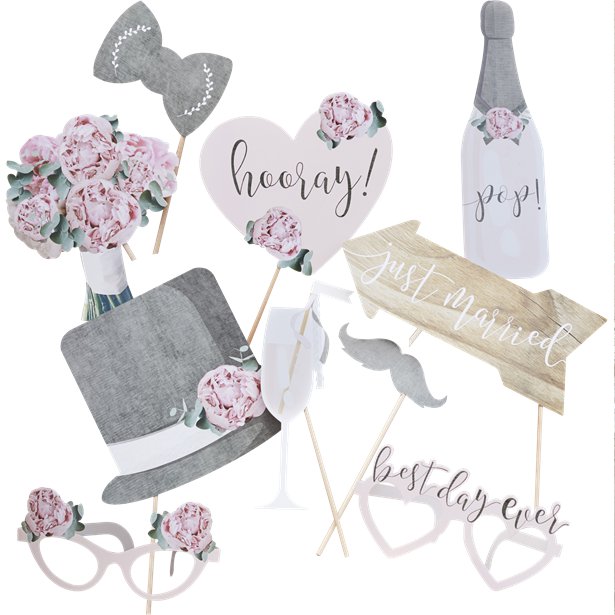 wedding photo booth props floral
