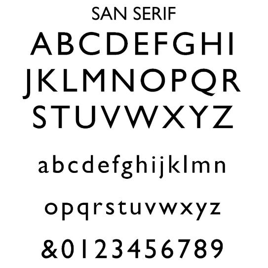 san serif font for use with ring charm necklace