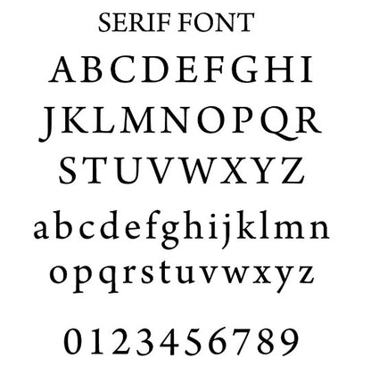serif font for use with ring charm necklace
