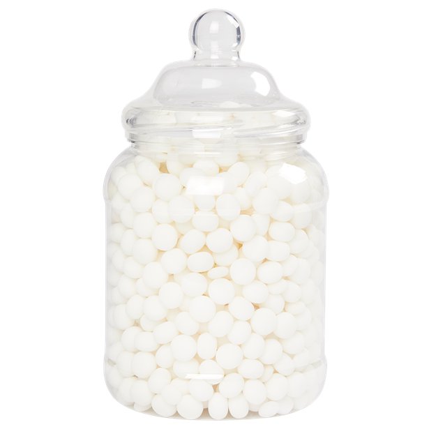large acrylic sweetie jar full of sweets