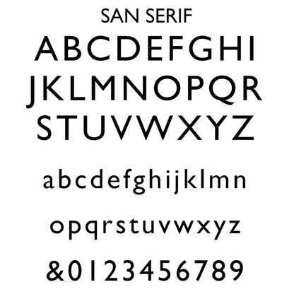 sans serif font for use with three ring necklace