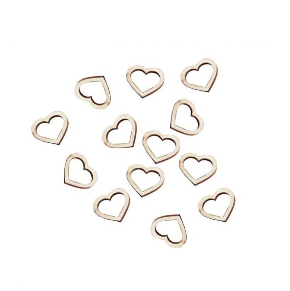 Wooden Hearts Table Confetti