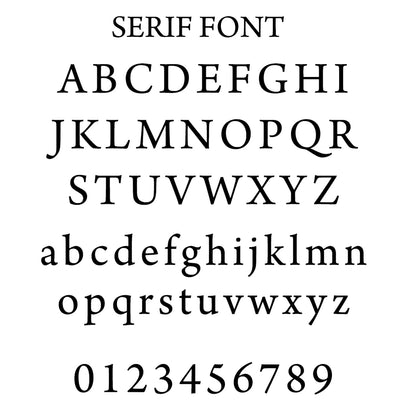 serif font for use with three ring neckalce