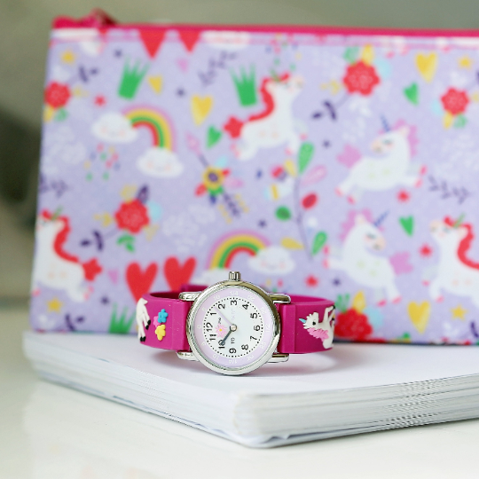 pink unicorn watch with free pencil case