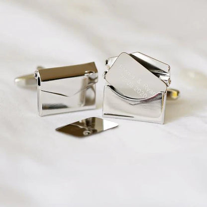 cufflinks which open to reveal your own secret message inside