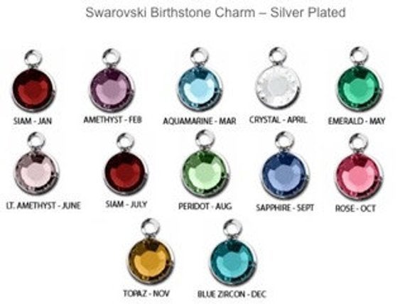 choice of high quality crystal birthstones