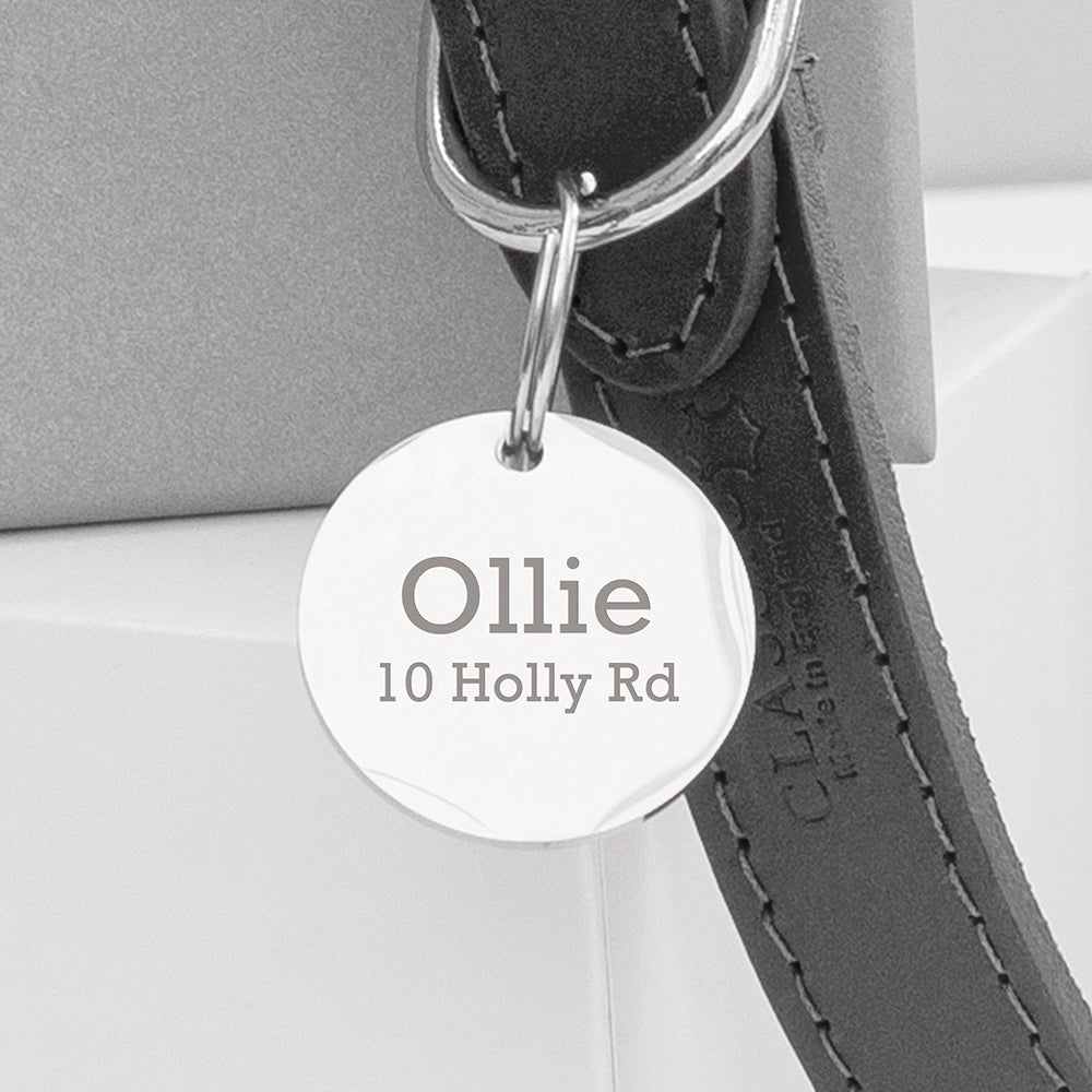 Personalised Leather Pet Collar in Three Colours