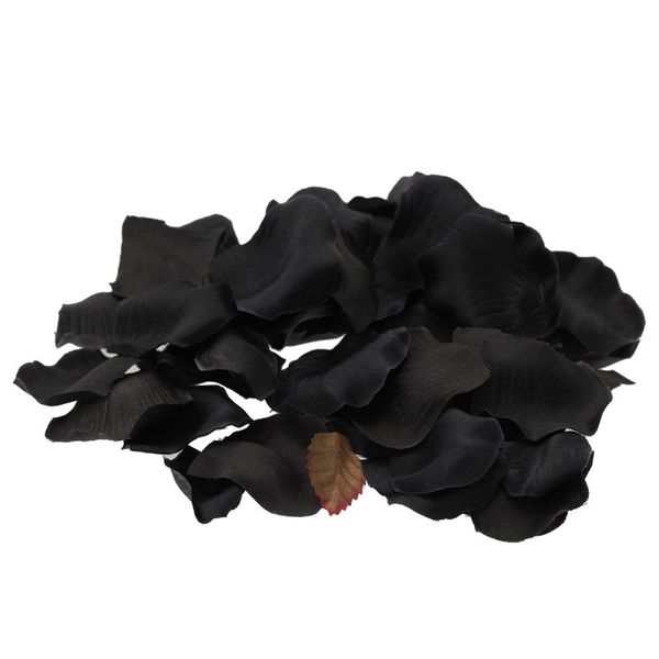 black silk rose petal confetti