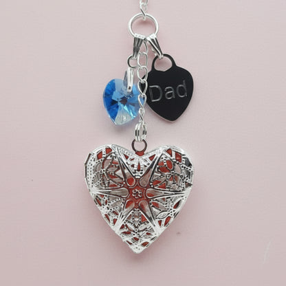 Enhance your handmade bouquet charm further with a sterling silver heart engraved with wording of your choice.