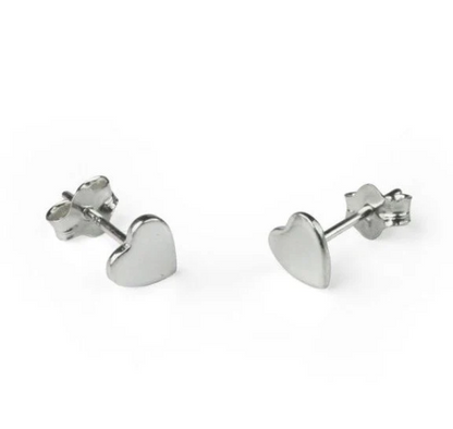 close up of sterling silver heart earrings