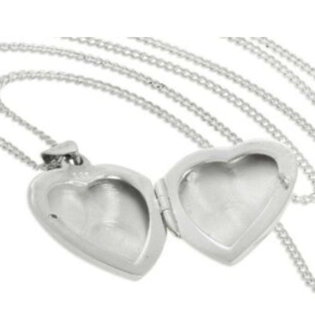 open heart shaped locket
