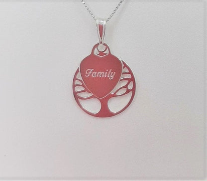 family Tree pendant with Family heart