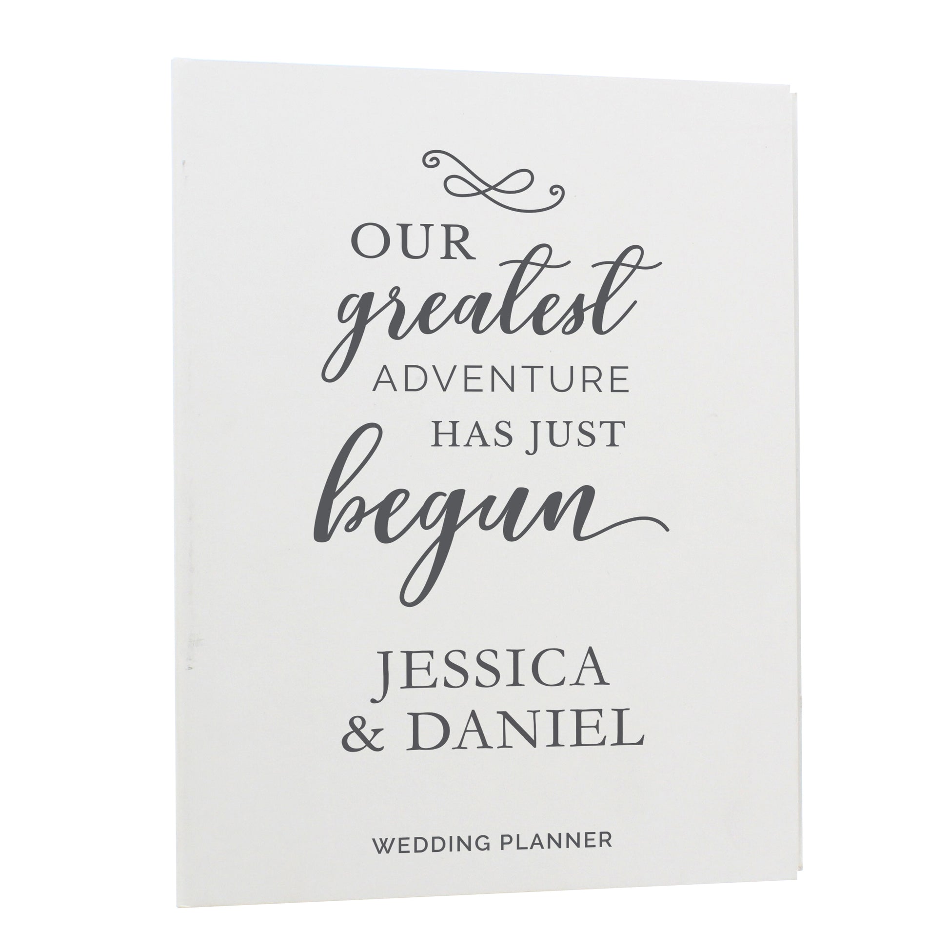 personalised wedding planner front cover - our greatest adventure