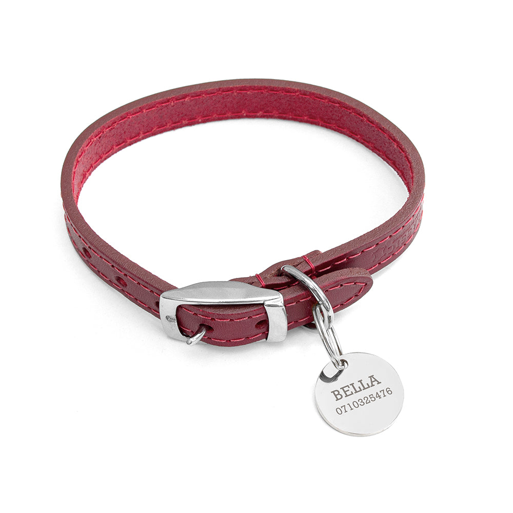 Personalised Leather Dog Lead in Three Colours