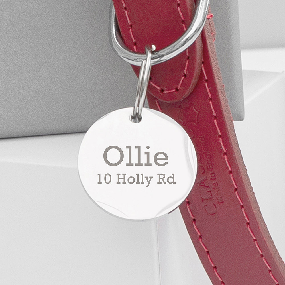 Personalised Leather Pet Collar in Three Colours