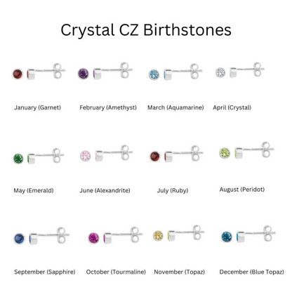 choice of birthstone earrings by month