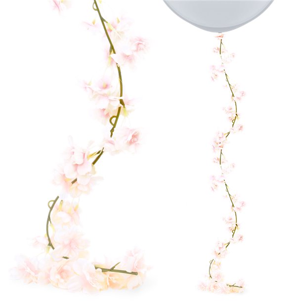 pink blossom garland and close up